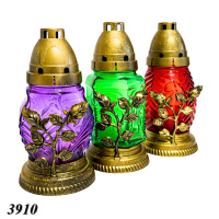 Свічка лампадка скло Троянда d 9 см h 18 см (3910)