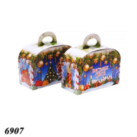 Новорічна коробка Заокруглена синя 900 гр (6907)