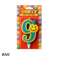 Свічка тортова цифра 9 Смайл (0341)