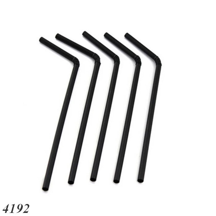 Соломка з вигином d4.8 210 мм 150 шт чорна Соломка з вигином d4.8 210 мм 150 шт чорна