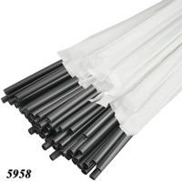 Соломка в індивідуальній упаковці d5 210 мм 200 шт Чорна (5958)