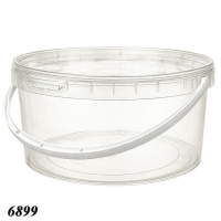 Відро харчове з кришкою низьке 3 л Прозоре (6899)
