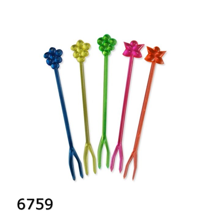 Шпажка-вилочка пластикова Квітка 8,5 см 1000 шт Шпажка-вилочка пластикова Квітка 8,5 см 1000 шт