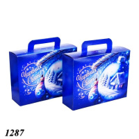 Новорічна коробка Сумка з ручками Новорічна іграшка  900 гр (1287)