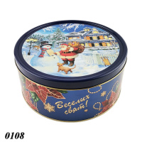 Новорічна коробка метал тубус Сніговик 1000 гр (0108) Новорічна коробка метал тубус Сніговик 1000 гр (0108)