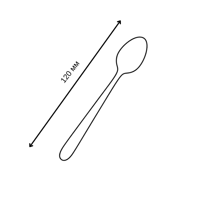 Ложка одноразова чайна чорна