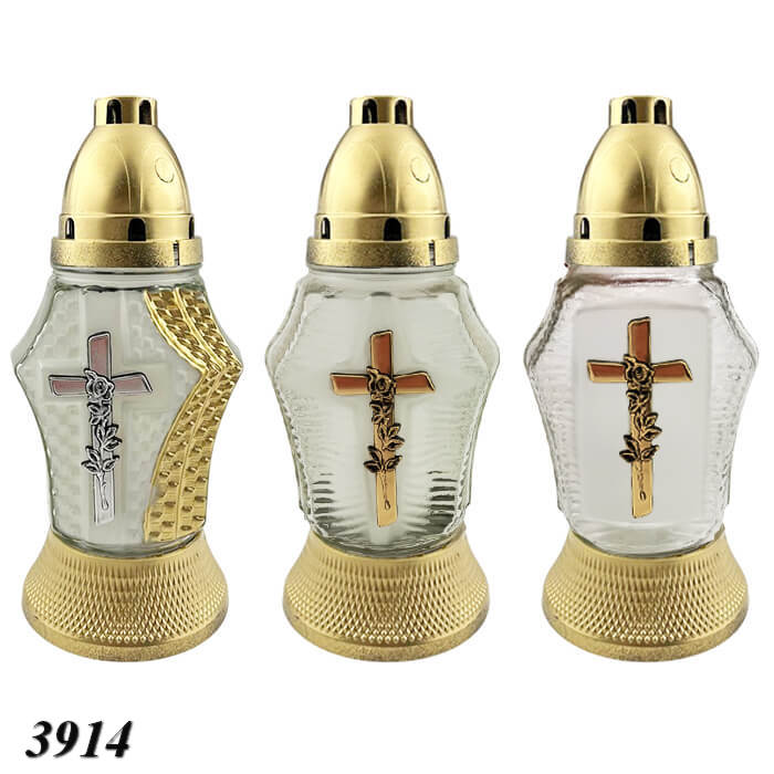 Свічка лампадка скло Хрест d 11.5 см h 25 см  Свічка лампадка скло Хрест d 11.5 см h 25 см