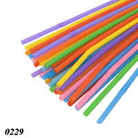Соломка з вигином d6 250 мм 100 шт кольорова (0229)