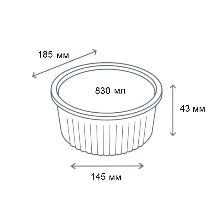 Контейнер алюмінієвий C801L круглий 830 мл Контейнер алюмінієвий C801L круглий 830 мл