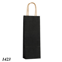 Пакет паперовий чорний з ручками 15х36х9 см (1423)
