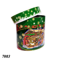 Новорічна коробка Тубус зелений 1000 гр (7083)