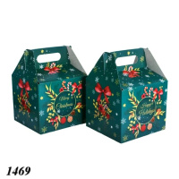 Новорічна коробка Куб Зелений з ручкою 1000 гр (1469) Новорічна коробка Куб Зелений з ручкою 1000 гр (1469)