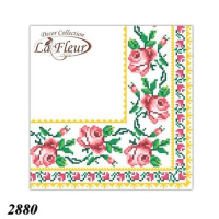 Серветка LaFleur Вишита троянда 16 шт двошарова  (2880)