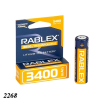 Батарейка акумулятор Li-ion 18650 3.7V 3400mAh  RABLEX  на блістері