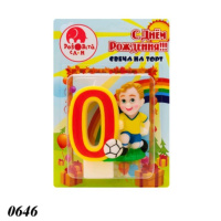 Свічка тортова цифра 0 Футбол (0646)
