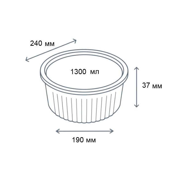 Контейнер алюмінієвий LF-9 круглий 1300 мл Контейнер алюмінієвий LF-9 круглий 1300 мл