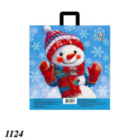 Пакет новорічний Сніговик 38х34 см (1124)