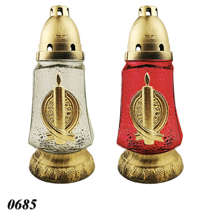 Свічка лампадка скло Мікс d 11 см h 24 см  Свічка лампадка скло Мікс d 11 см h 24 см