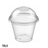 Стакан з купольною кришкою без отвору 250 мл (7811)