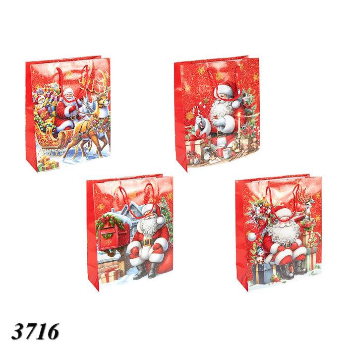 Пакет подарунковий Новорічний 18х21,5х8 см  Пакет подарунковий Новорічний 18х21,5х8 см