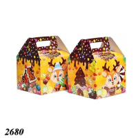 Новорічна коробка Куб жовтий 800 гр (2680)