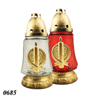 Свічка лампадка скло Мікс d 11 см h 24 см (0685)