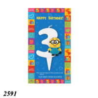 Свічка тортова цифра 3 Міньйон (2591)