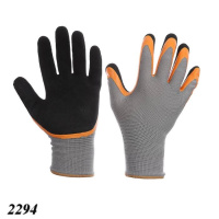 Рукавиці робочі нейлонові з спіненим латексом Сірі (2294)