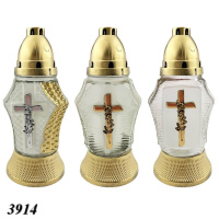Свічка лампадка скло Хрест d 11.5 см h 25 см (3914)