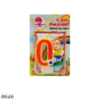 Свічка тортова цифра 0 Футбол (0646) Свічка тортова цифра 0 Футбол (0646)