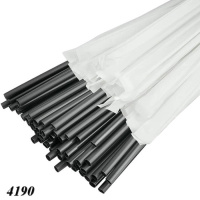 Соломка в індивідуальній упаковці d6.5 210 мм 200 шт Чорна (4190)