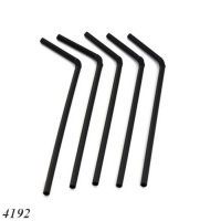 Соломка з вигином d5 210 мм 150 шт чорна (4192)