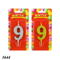 Свічка тортова цифра 9 Кольорова (1644)