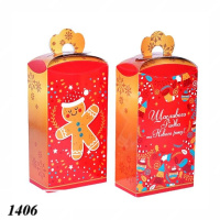 Новорічна коробка Баул червоний 450 гр (1406)