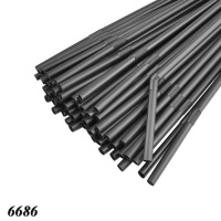 Соломка з вигином d5 210 мм 200 шт Чорний (6686)