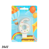 Свічка тортова цифра 6 Горошок (1641)