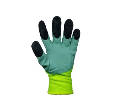 Рукавиці робочі нейлонові з спіненим латексом Зелений  Рукавиці робочі нейлонові з спіненим латексом Зелений