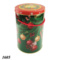Новорічна коробка метал тубус Листівка 1200 гр (1605)