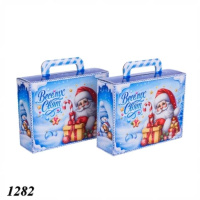 Новорічна коробка Сумка з ручками Санта 900 гр (1282)