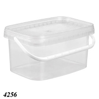 Відро харчове прямокутне з кришкою 5 л Прозоре (4256)