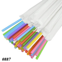 Соломка в індивідуальній упаковці d6.5 210мм 200шт Кольорова (0887)