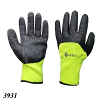 Рукавиці робочі жовті Х/б піна чорна заливка (3931)