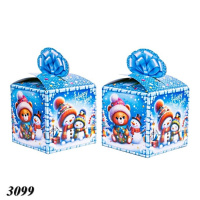 Новорічна коробка Куб Блакитний 800 гр (3099)