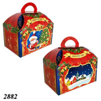 Новорічна коробка Скриня Червона 800 гр (2882)