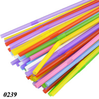 Соломка з вигином d5 210 мм 200 шт кольорова (0239) Соломка з вигином d5 210 мм 200 шт кольорова (0239)