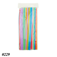 Соломка з вигином d6 250 мм 100 шт кольорова (0229)