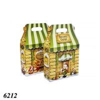 Новорічна коробка Будиночок зелений 700 гр (6212)