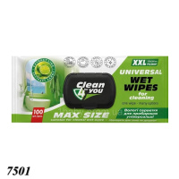 Серветки вологі для прибирання  Clean4You 100шт (7501)