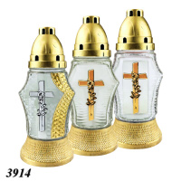 Свічка лампадка скло Хрест d 11.5 см h 25 см (3914)