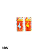 Свічка тортова цифра 4 Кольорова (0301)